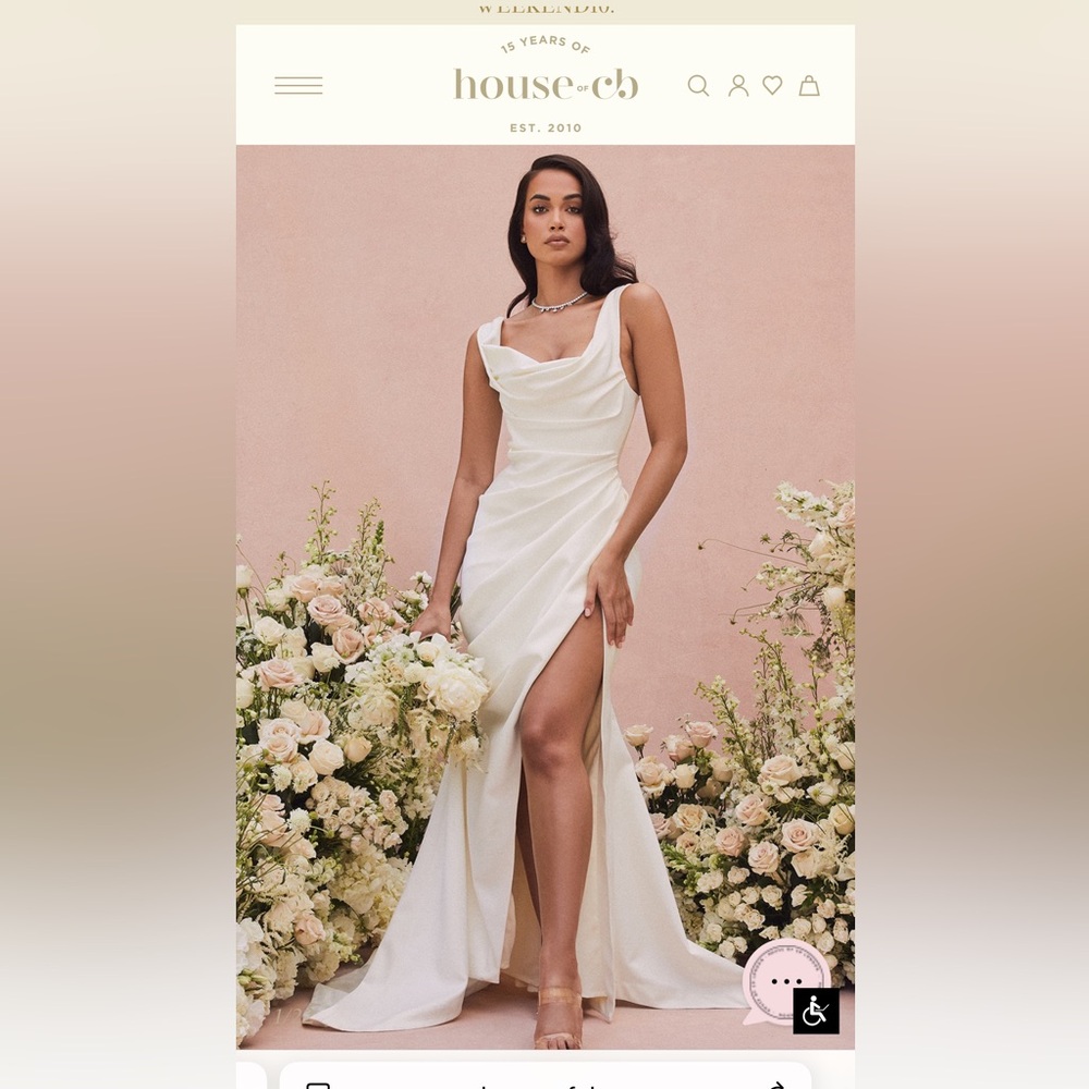House of CB Ivory Draped Dress - Picture 1 of 4